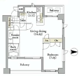 プラチナコート白金高輪 603 間取り図