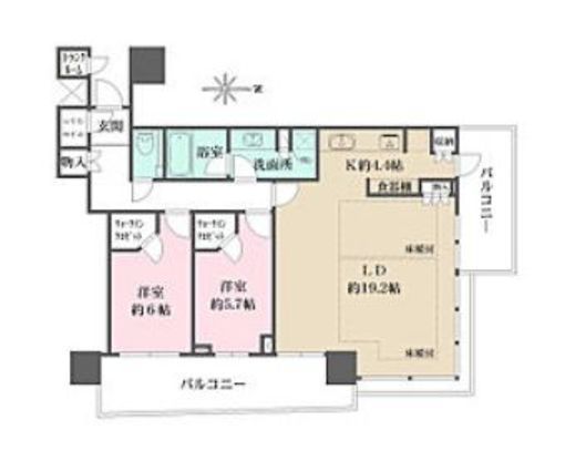 パークタワー晴海 16階 間取り図
