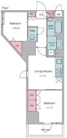 レジディア中目黒Ⅲ 1306 間取り図