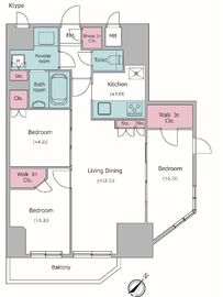 レジディア中目黒Ⅲ 505 間取り図