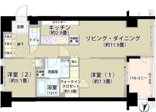 ガーデニエール砧レジデンス 815 間取り図