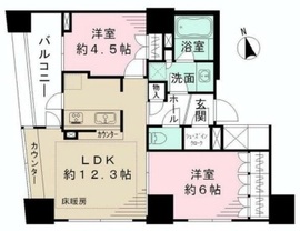 新宿山吹アインスタワー 6階 間取り図