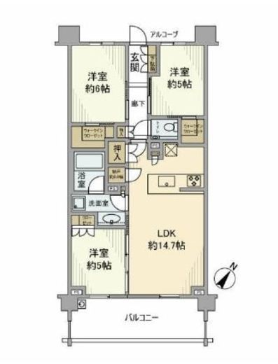 シティハウス目黒学芸大学 3階 間取り図