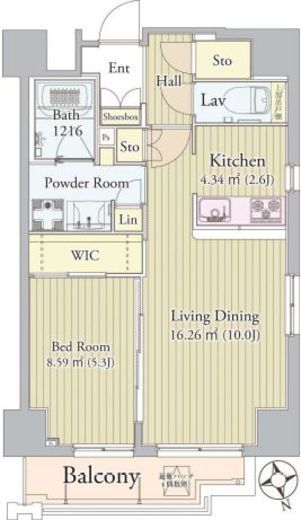 グロリアス西荻窪 802 間取り図