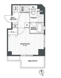 クリオ戸越銀座壱番館・弐番館 1-504 間取り図