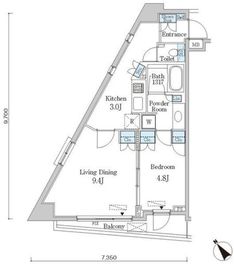 クインテット恵比寿 610 間取り図