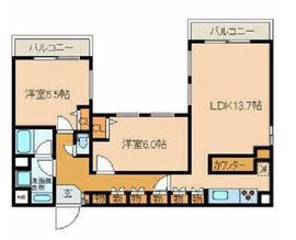 ミリアレジデンス桜新町 4階 間取り図