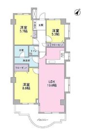 ブロンズストーン宇田川 3階 間取り図