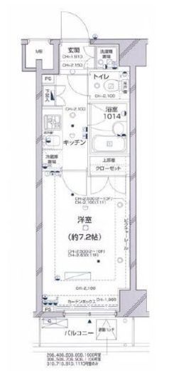 パレステュディオ新宿パークサイド 5階 間取り図