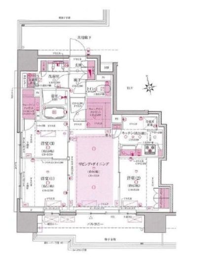クレヴィア南千住RIVER SIDE TWIN 2階 間取り図