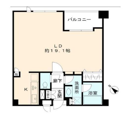ヒューリック目黒三田 411 間取り図