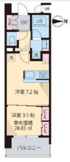 ビイルーム武蔵小杉 (beRoom 武蔵小杉) 702 間取り図