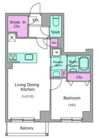 ドゥーエ西小山 704 間取り図