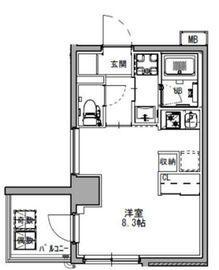 La Douceur蒲田 (ラドゥセール蒲田) 405 間取り図