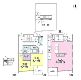 テラス下目黒 1階 間取り図