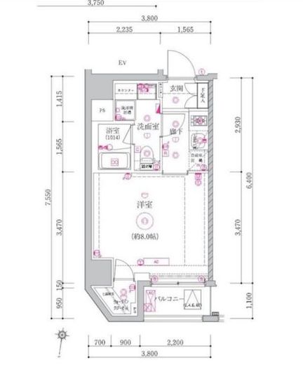 ベルシード森下Ⅱ 4階 間取り図