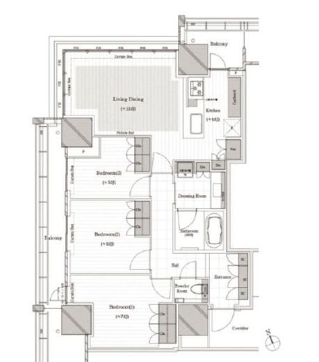 ブランズタワー芝浦 22階 間取り図