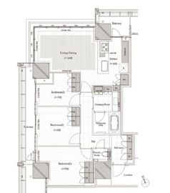 ブランズタワー芝浦 22階 間取り図