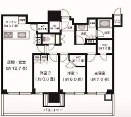 ザ・コート神宮外苑 8階 間取り図