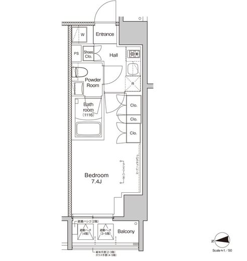 プラウドフラット日暮里 505 間取り図