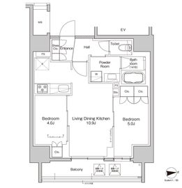 プラウドフラット日暮里 1401 間取り図