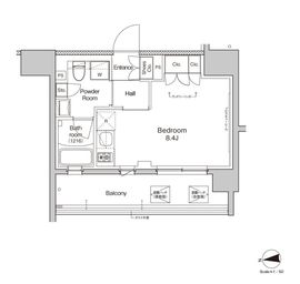 プラウドフラット日暮里 1103 間取り図