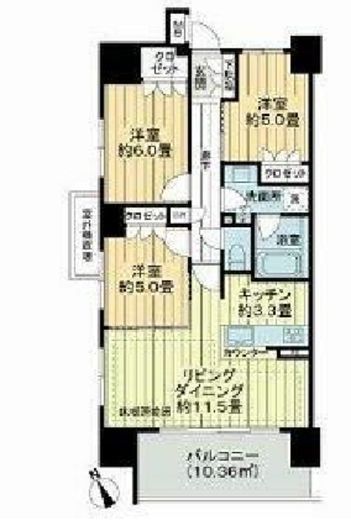 アデニウム浅草桜橋 5階 間取り図
