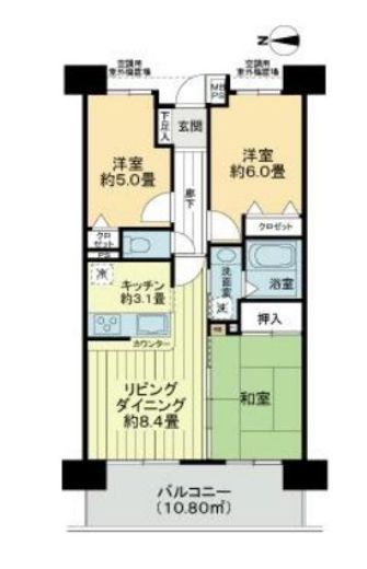 ライオンズステージ大島ウエストアクエア 7階 間取り図