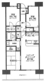 ライオンズステージ大島ウエストアクエア 2階 間取り図