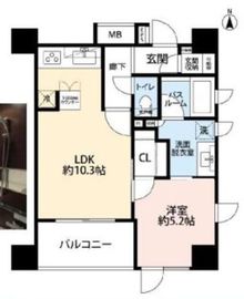 グリーンパーク八丁堀桜川公園 5階 間取り図
