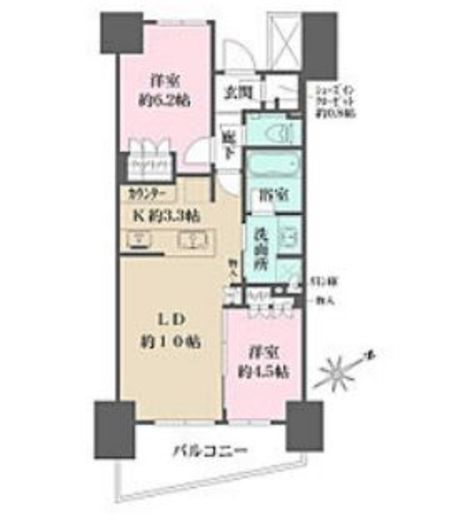 ザ・プレミアスカイ品川中延 11階 間取り図