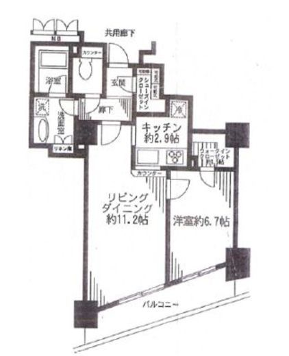 マークスタワー 6階 間取り図
