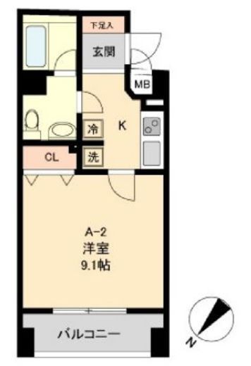 コモド水天宮レジデンス 201 間取り図