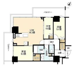 ルフォン ザ・タワー大塚 5階 間取り図
