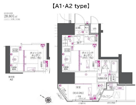 ZOOM中目黒 2階 間取り図