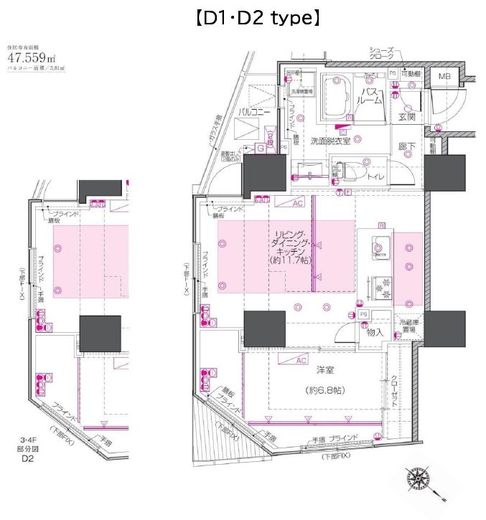 ZOOM中目黒 4階 間取り図