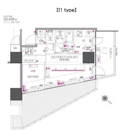 ZOOM中目黒 4階 間取り図