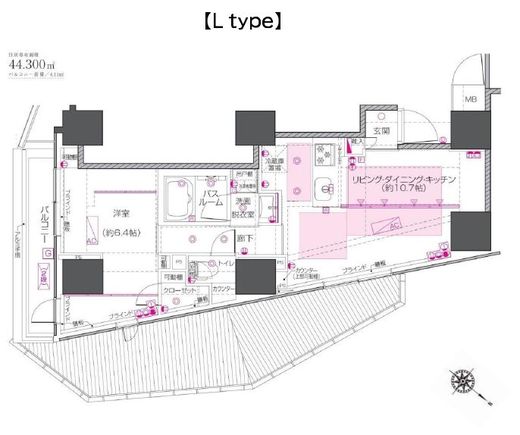 ZOOM中目黒 5階 間取り図