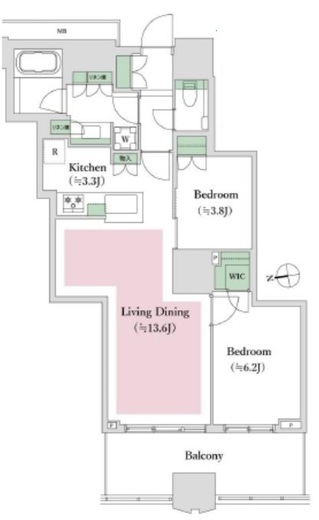 富久クロスコンフォートタワー(Tomihisa Cross)  42階 間取り図