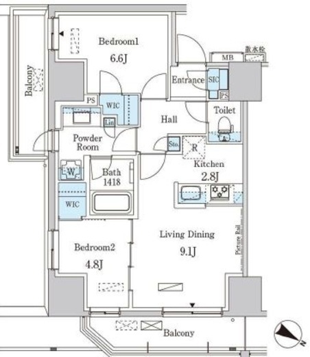 パークアクシス赤羽南 1014 間取り図
