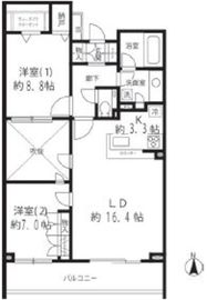 リベルテ等々力 206 間取り図