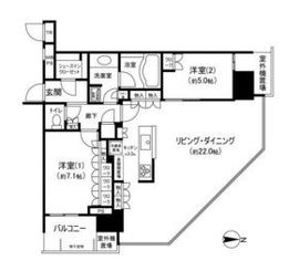 豊洲シエルタワー 17階 間取り図