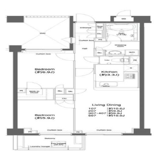 戸越銀座プレイス 507 間取り図
