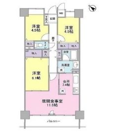 ブリリアントヨス 206 間取り図