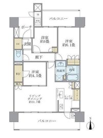 ブリリア武蔵小杉 3階 間取り図