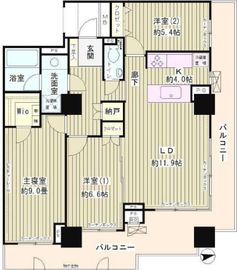 パーク・アヴェニュー神南 901 間取り図