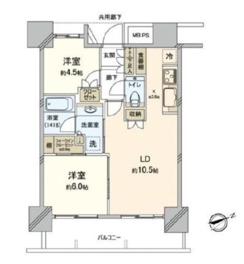 パークタワー東雲 9階 間取り図