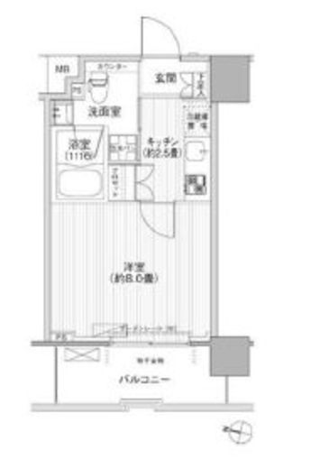 コスモグランス南品川 404 間取り図