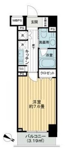 ライオンズクオーレ東京三ノ輪シティゲート 5階 間取り図