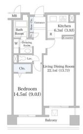 ヨコソーレインボータワーハイツ 1804 間取り図